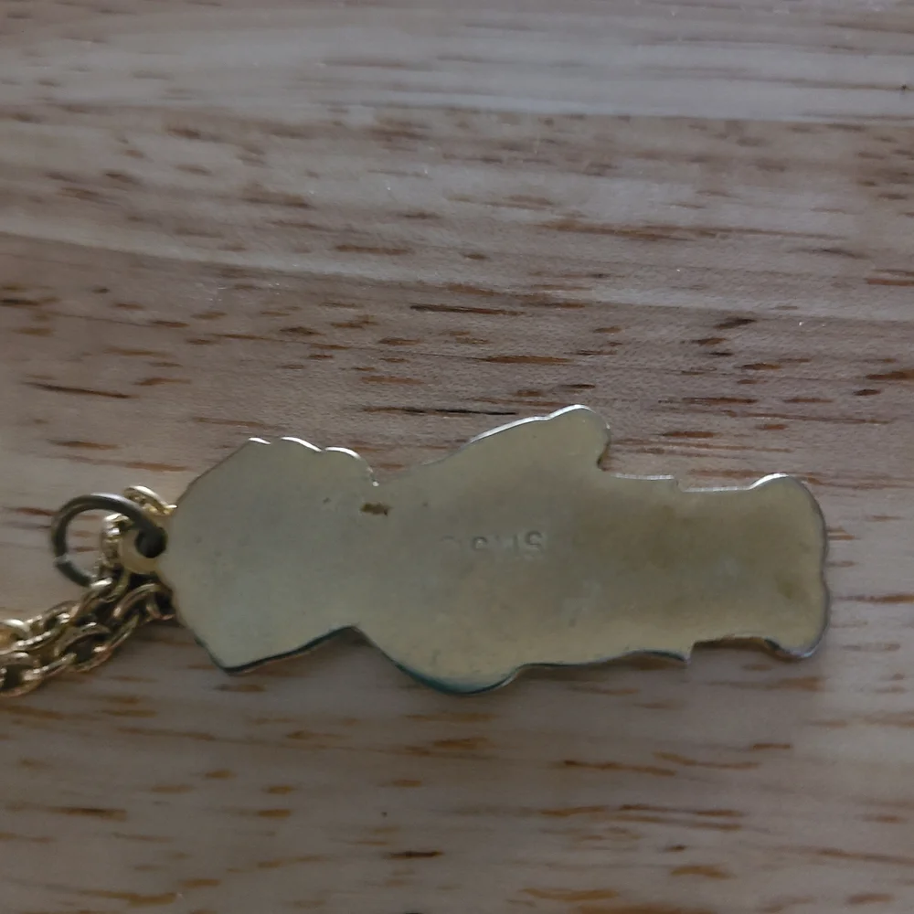 Vintage Raggedy Andy Necklace Original Chain Enamel SMS Pendant Charm